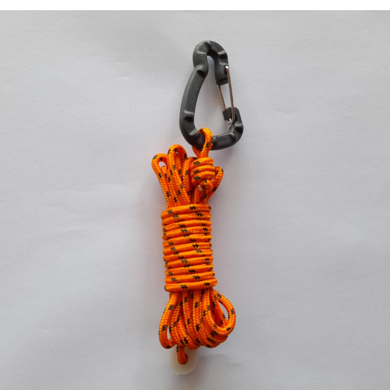 ABS carabiner Tali flysheet tenda guyline tensioner glow in the dark 2.5 meter 4 pcs