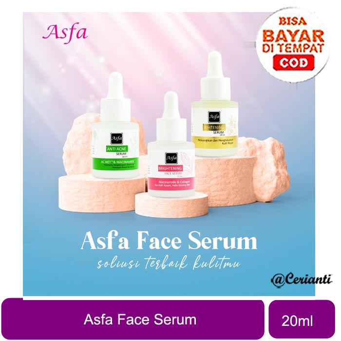 ASFA face serum 20ml |serum wajah| brightening serum | acne serum | whitening gold serum_Cerianti