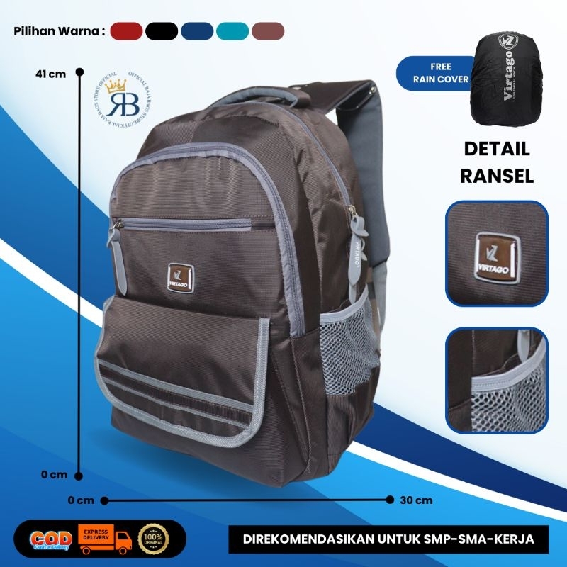 Bisa COD/Tas Ransel Virtago/Tas Sekolah Untuk SMP-SMA-KULIAH-KERJA/Unisex/Tas Laptop Terbaru