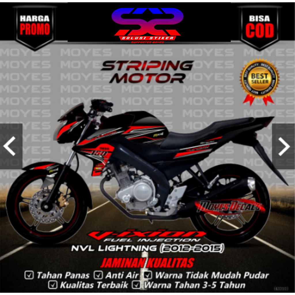 TERBARU Striping Stiker Vixion Nvl MotifMerah Striping Yamaha Vixion 2012 2015
