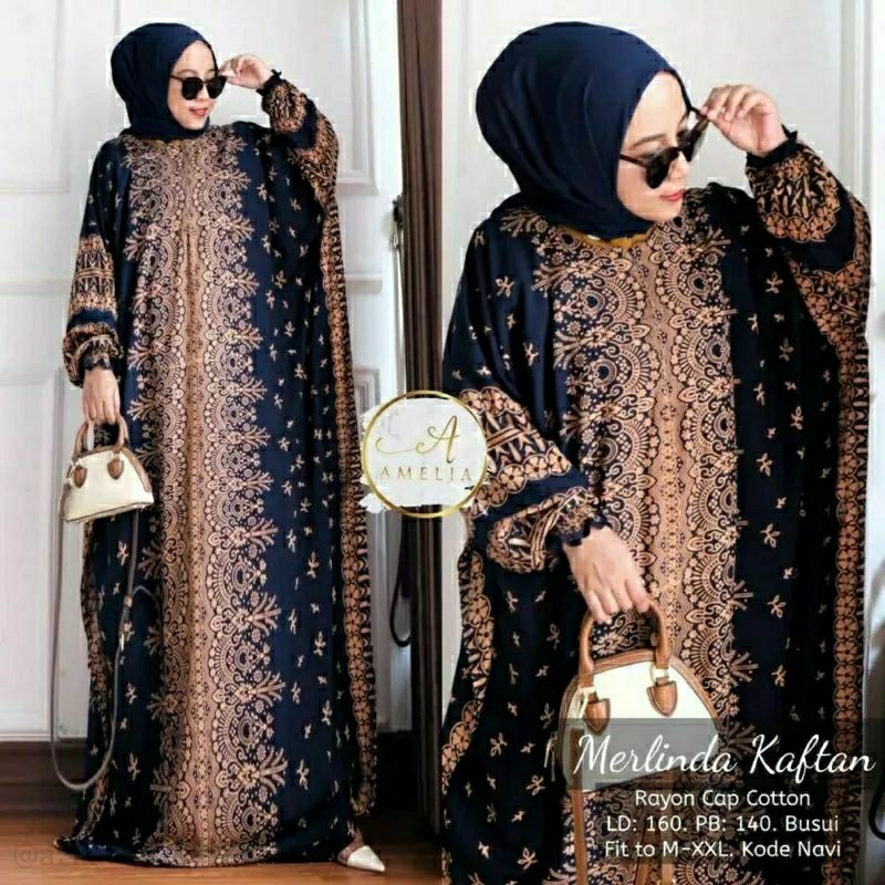 Kaftan Batik Wanita Jumbo Terbaru Kaftan Kondangan Mewah Elegan