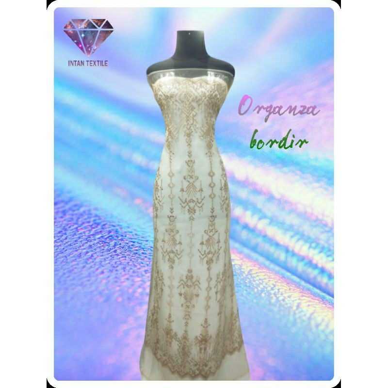 Bahan kain ORGANZA BORDIR ETNIK/SAPTO