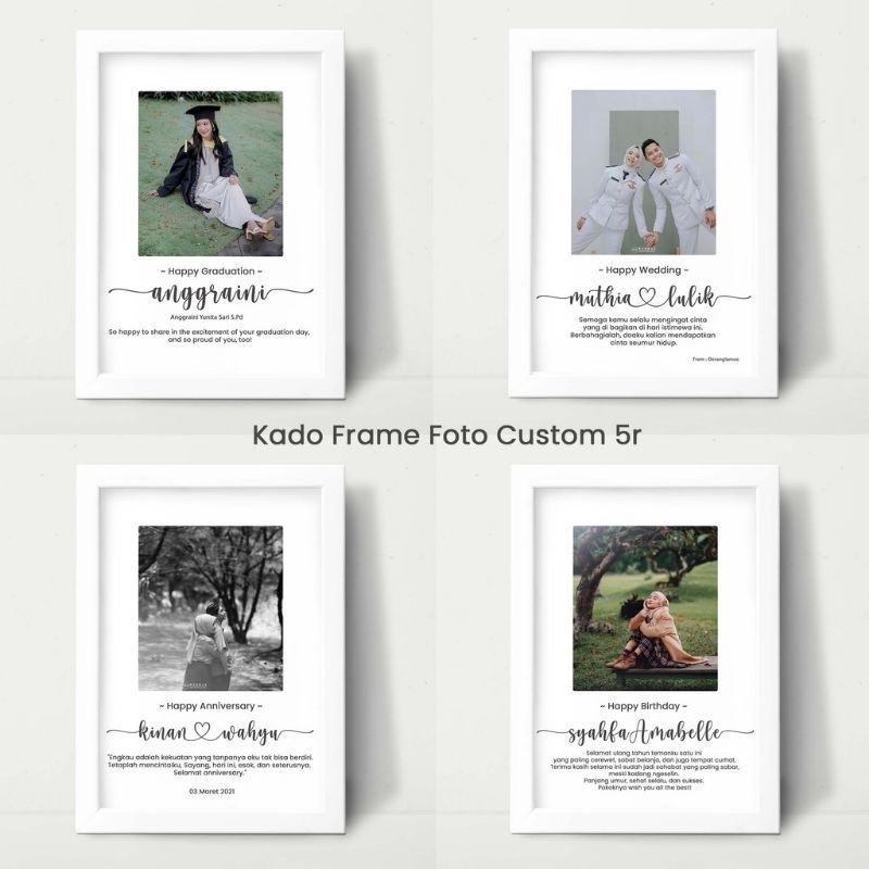 Gift Foto Aesthetic Kado Wedding Gift Wisuda Kado Ulang Tahun Cewek Bingkai Foto 5R