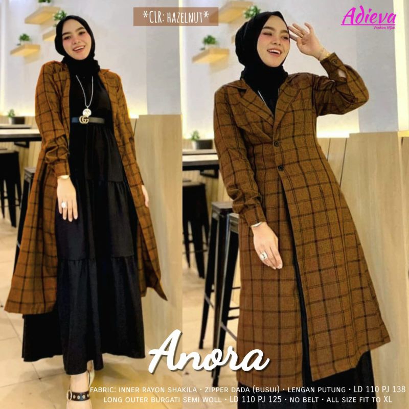One Set Original Adieva Setelan Outer+Inner Katun Rayon Shakila Premium / Anora