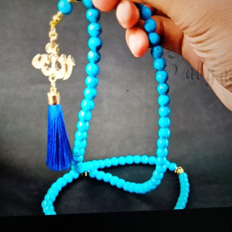 tasbih 99 butir lafadz Allah batu pirus turquoise