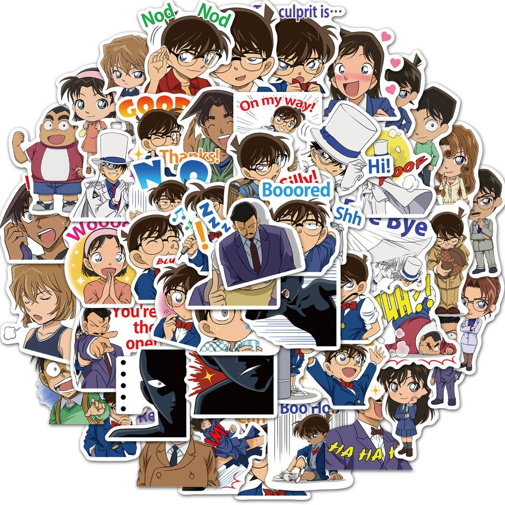 

Sticker Anti Air Motif Detective Conan untuk Koper, Case HP, Laptop (10pcs)
