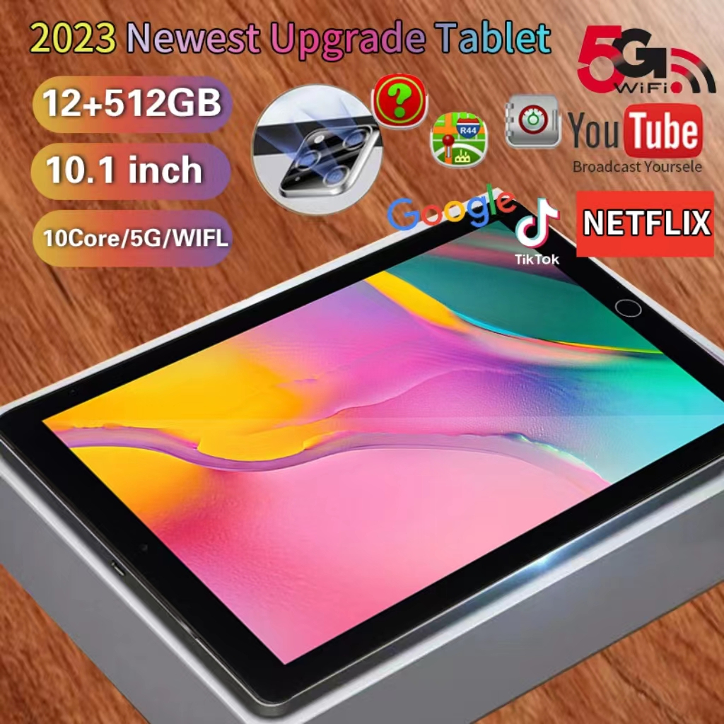 2023 Tablet Murah 5G Baru Galaxy ProFull Screen Tab RAM 10.1 inci RAM 12GB ROM 512GB PC tablet android WIFI Tablet PC Asli