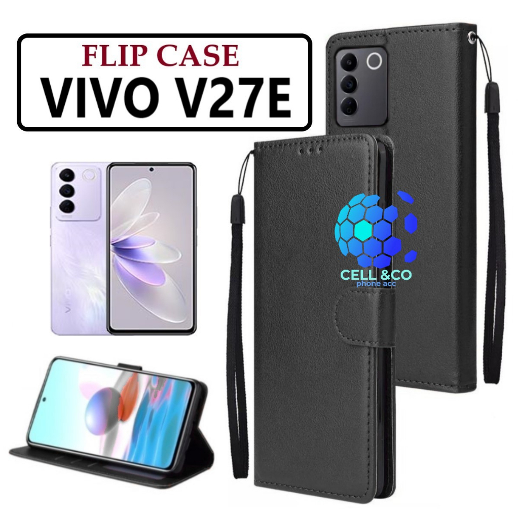 FLIP COVER VIVO V27E LEATHER WALLET PREMIUM FLIP CASE BUKA TUTUP KESING HP CASING FLIP CASE WALLET