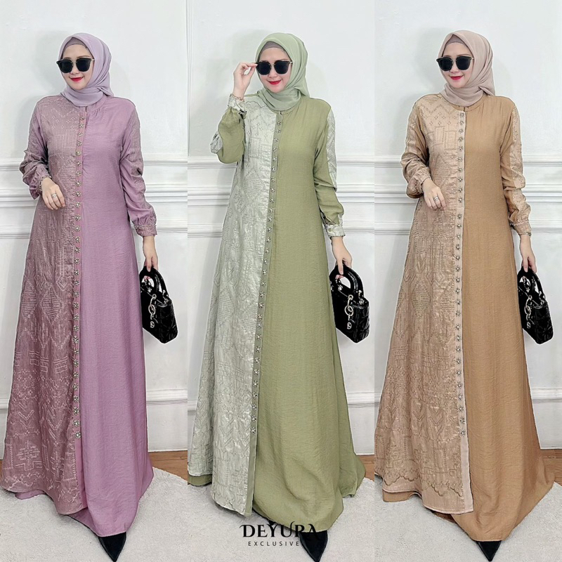 KAYLA DRESS BY DEYURA - ORIGINAL BRAND READY STOCK SIAP KIRIM  - GAMIS DEWASA MOM SYARI SIMPLE JUMBO