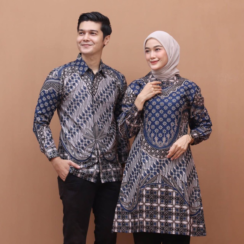 Atasan Tunik Batik Couple Kemeja Batik Pria Lengan Panjang - Best QUALITY - Terbaru