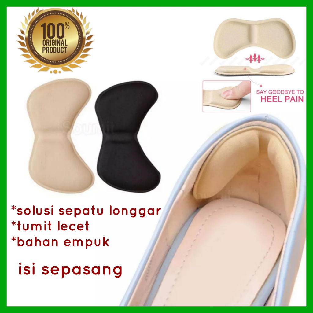 Insole Sepatu Wanita Kebesaran Alas Sepatu Tumit Anti Lecet (Bisa Request Warna)