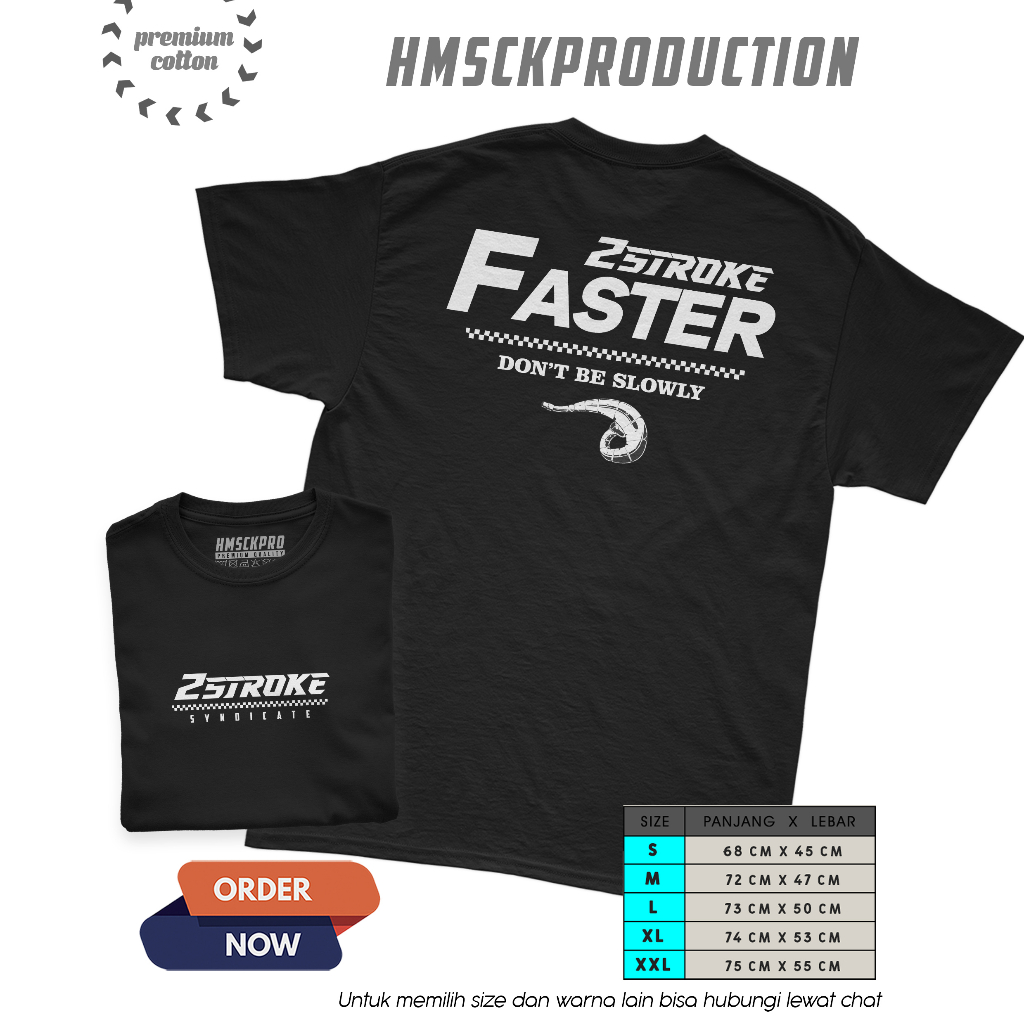 KAOS 2 STROKE SYNDICATE / 2 TAK / NINJA / FIZR / SATRIA / RX KING / T-SHIRT DISTRO OTOMOTIF / BAAJU 