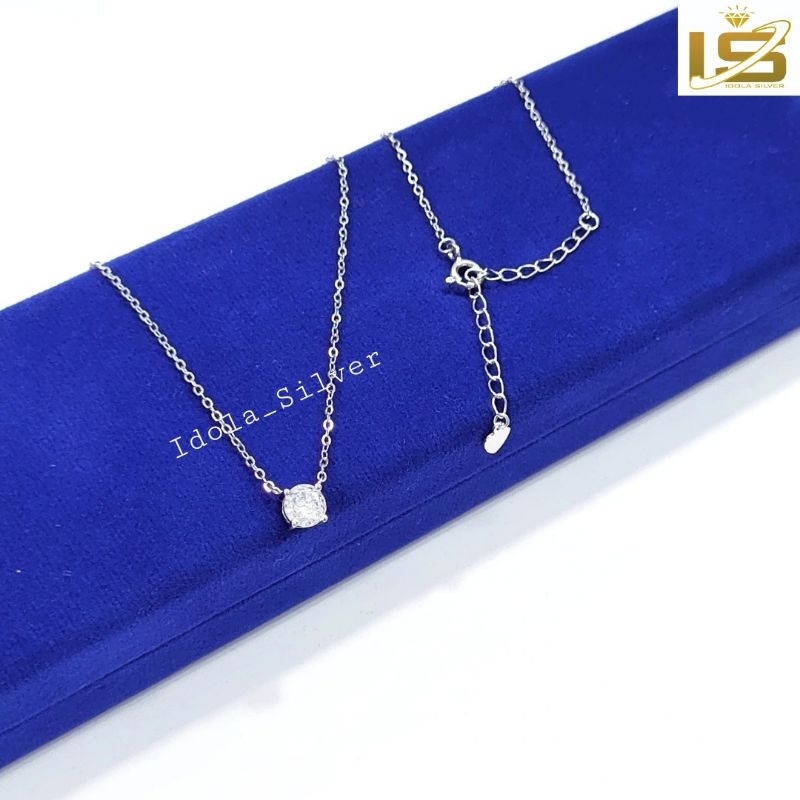KALUNG PERAK ASLI SILVER 925 LAPIS EMAS PUTIH MODEL NAGITA SLAVINA RANTAI NORI POLOS KECIL - PERHIASAN PERAK ASLI