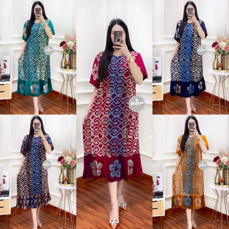 DRESS LUNA MOTIF BUNGA ZARA DASTER RAYON MURAH MODEL LUNA MOTIF TERBARU / DASTER ANDIN / DASTER CANT