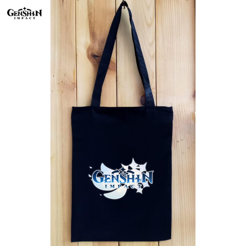 Totebag DTF Genshin Impact Resleting tas tote bag kuliah kampus bahan kain drill premium || Kiiyoomii ||