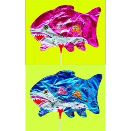 

20 Biji Balon Stik Hiu Metalik