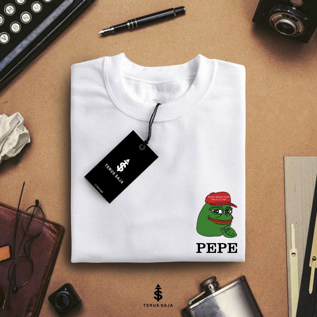 Kaos Crypto PEPE  Meme Coin Cryptocurrency Bitcoin / Terus Saja / Rebahan Shop