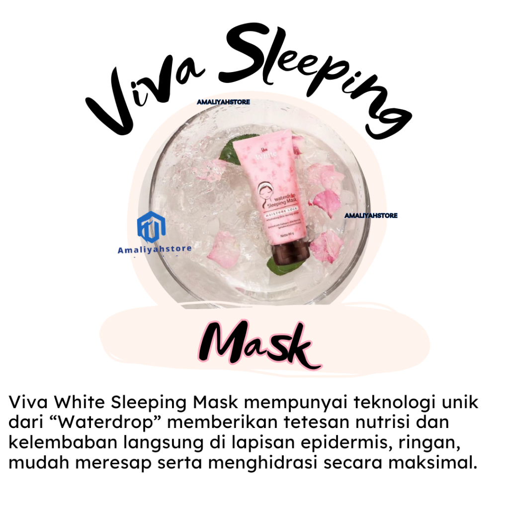 Viva Sleeping Mask Moisturizer Water Drop Masker Wajah Pemutih Untuk Pria Dan Wanita Anak Usia 8 Tahun Penghilang Kantung Mata Panda Pelembab Kulit Ampuh Original Bpom