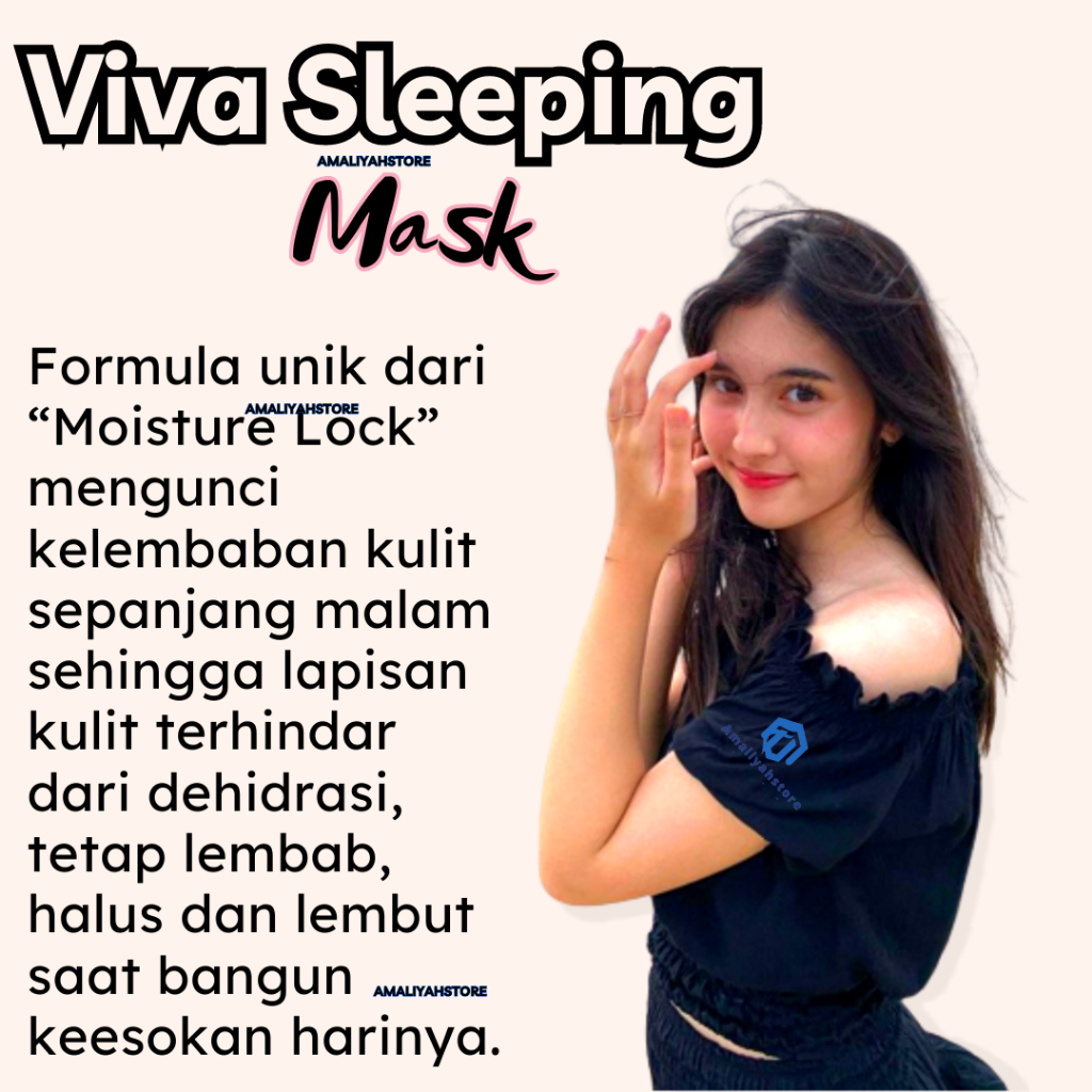 Viva Sleeping Mask Moisturizer Water Drop Masker Wajah Pemutih Untuk Pria Dan Wanita Anak Usia 8 Tahun Penghilang Kantung Mata Panda Pelembab Kulit Ampuh Original Bpom