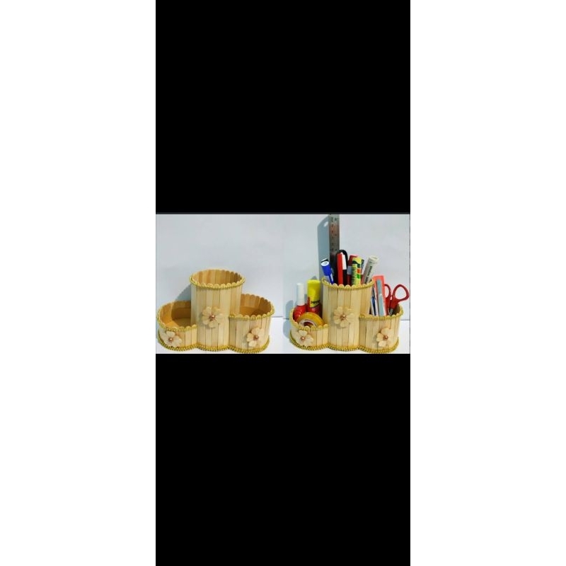 

Kerajinan dari stik es krim/ tempat pensil