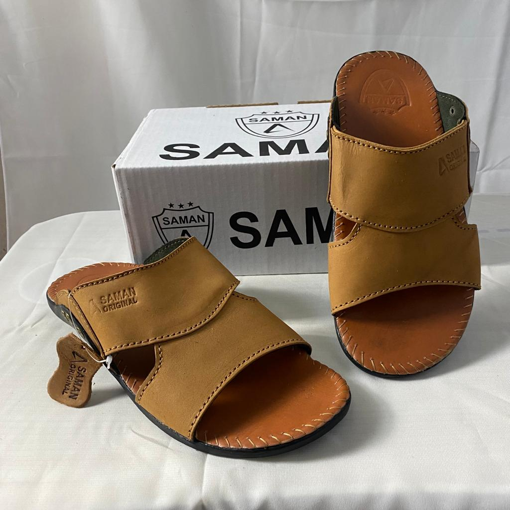 Saman Kode slop Sandal Kulit Sapi Asli Mode slide Cocok Buat Pria Jantan Cowok Macho