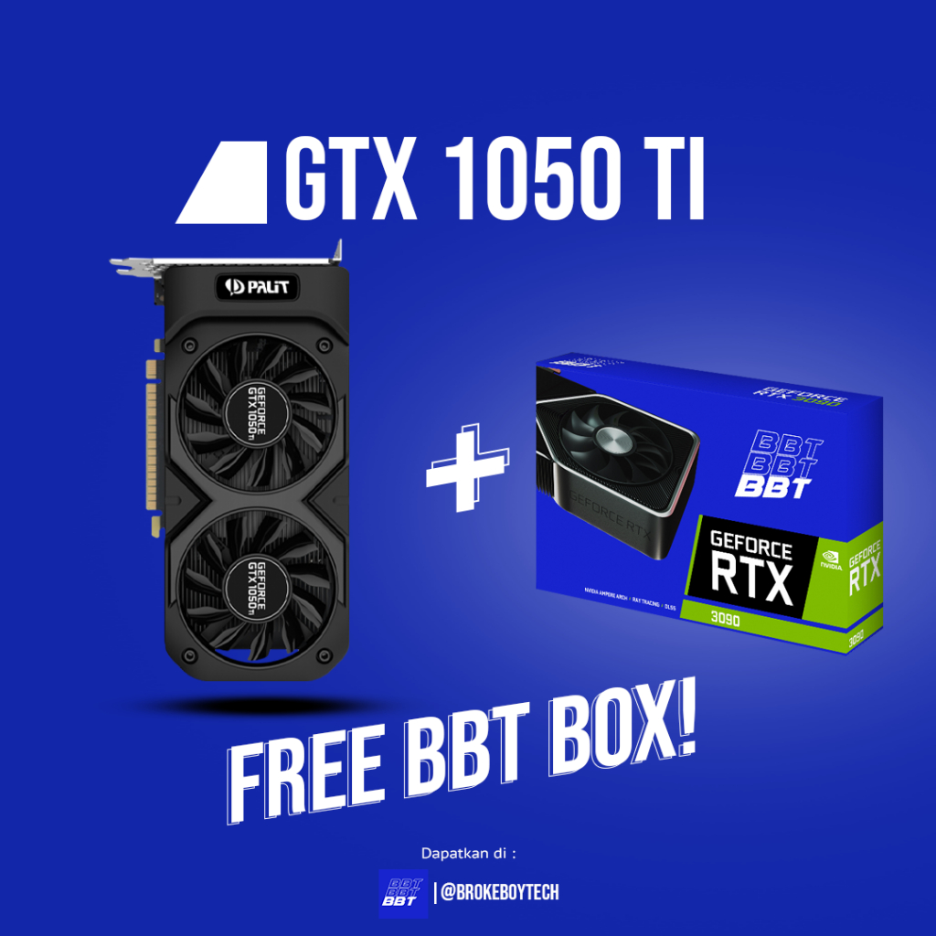 VGA NVIDIA GTX 1050 Ti 4GB (Performa diatas GTX 960, GTX 1050, GTX 750 Ti, RX 560, RX 460, RX 550, d