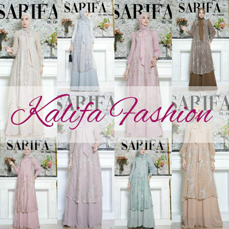 Sarifa Dress Ori Sanita Hijab / Gamis Pesta Mewah / Dress Muslimah Branded / Dress Syar’i Branded / 