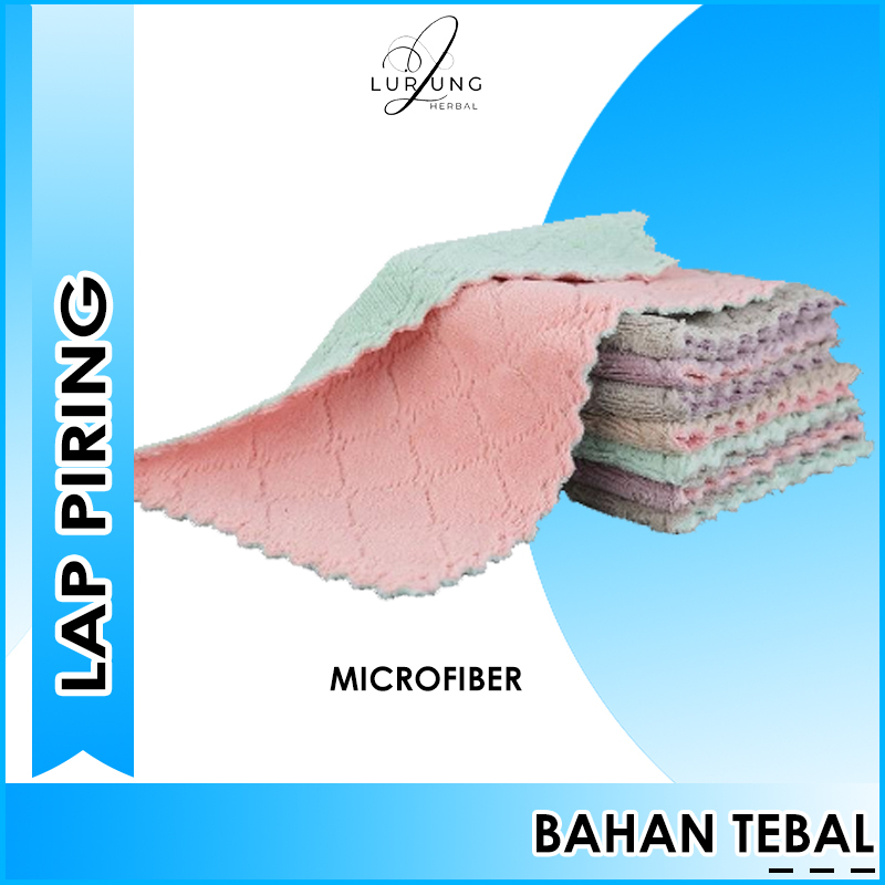 Kain Lap Piring Anti Minyak Bahan Microfiber Tebal Serap Air Untuk Dapur Kompor DLL