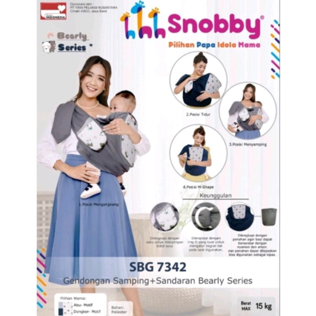 Snobby SBG7342 Gendongan Samping + Sandaran - Bearly Series