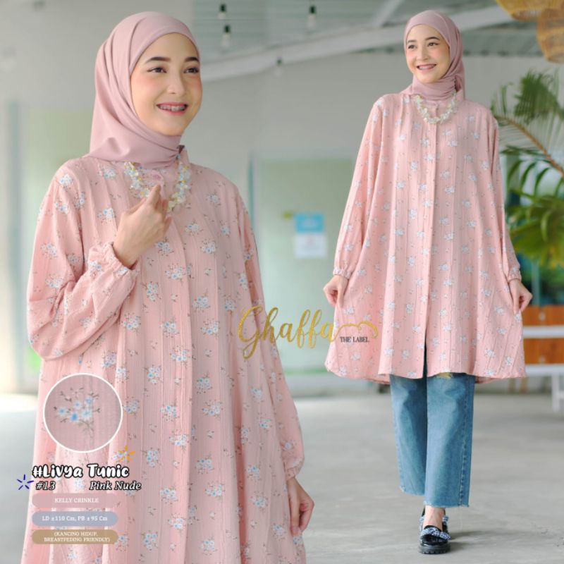 LIVYA TUNIK #13 BY GHAFFA THE LABEL / TUNIK CRINCLE MUSLIMAH / Atasan wanita ld110