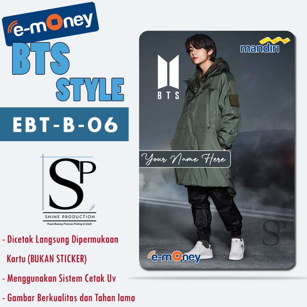 Emoney Mandiri BCA Flazz Personil BTS Custom Nama