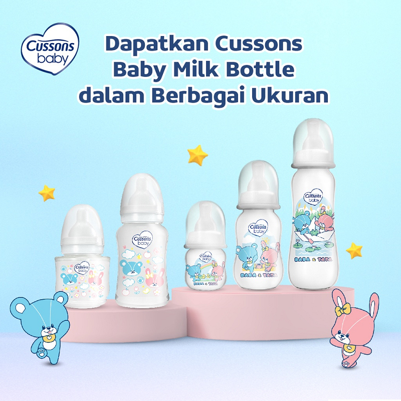 Cussons Baby Milk Bottle Wide Neck - Anti Colic - BPA Free - Lentur - Food Grade Silicon