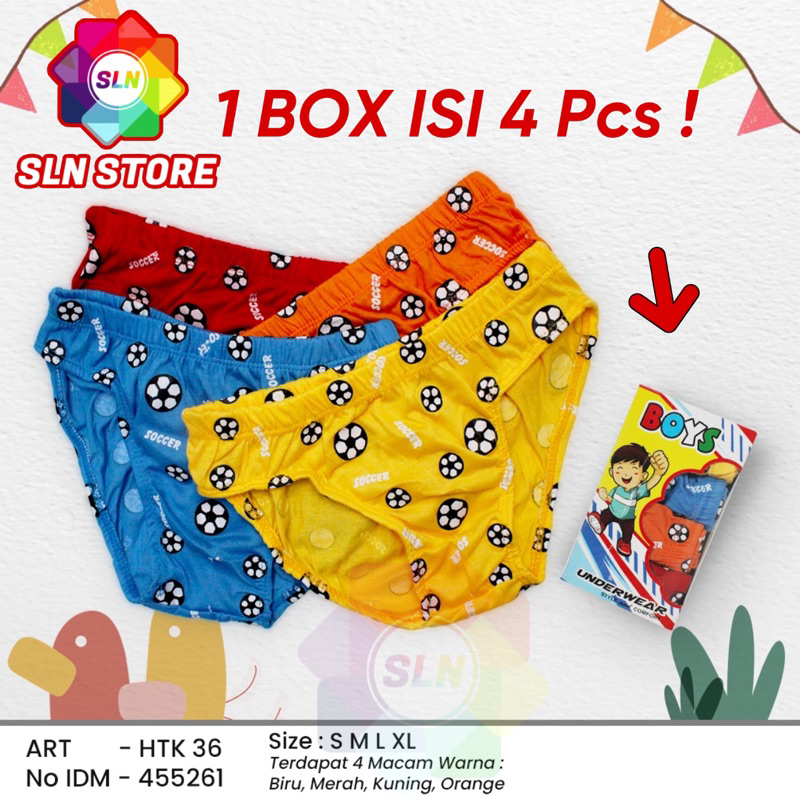 (4Pcs) CELANA DALAM ANAK LAKI LAKI HT KIDS BOX ISI 4 PCS CD COWOK PREMIUM HTK-36