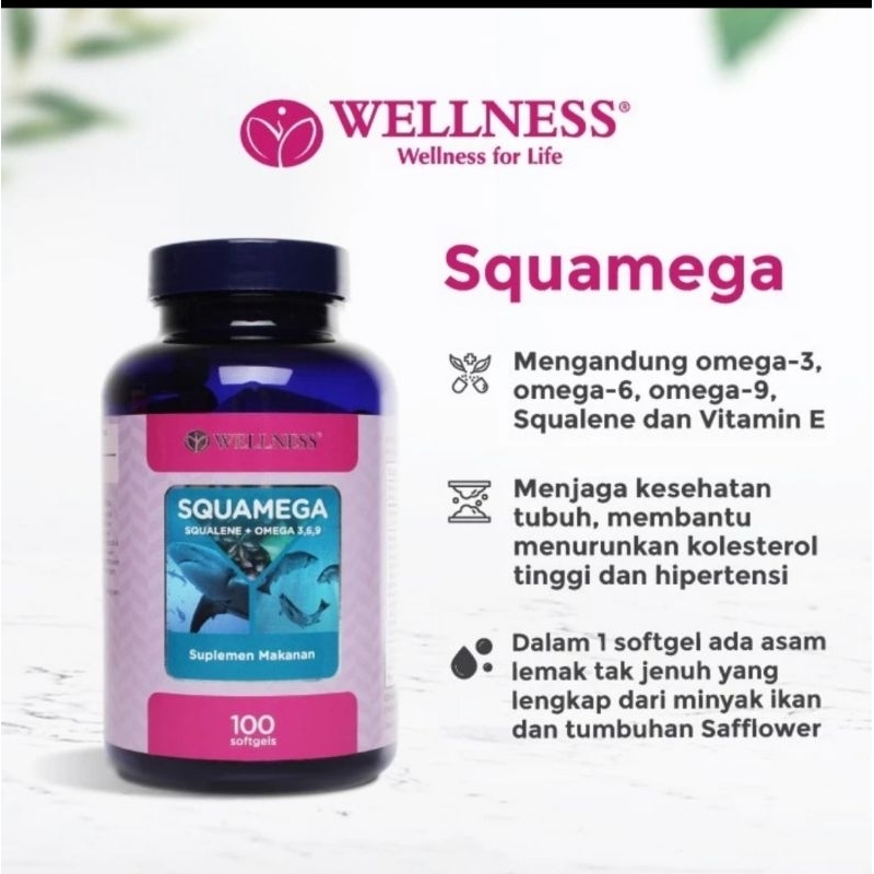 WELLNESS squamega ( squalene + omega 3 6 9 ) 100 softgel