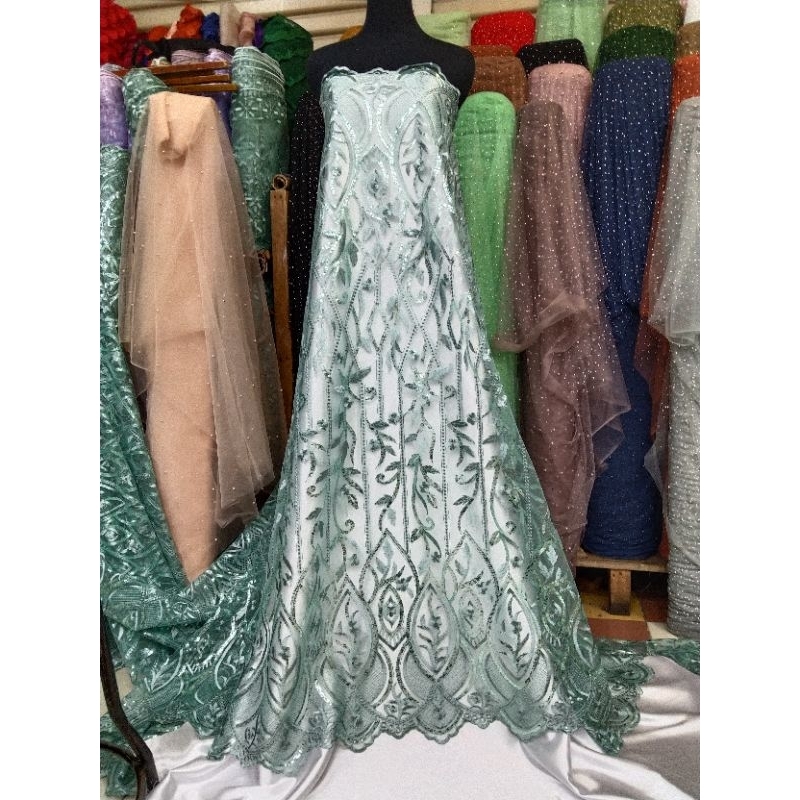 Kain Sequin Payet Elisab/Bahan kebaya/Mewah