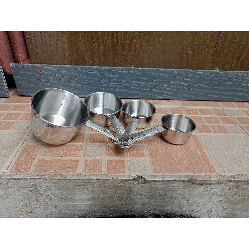 Sendok Takar Set stainless / Measuring Cup Stainless 60ml , 80ml , 120ml dan 235ml