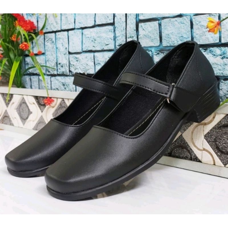 sepatu pantopel wanita hak 3cm // sepatu kerja wanita // sepatu paskibraka