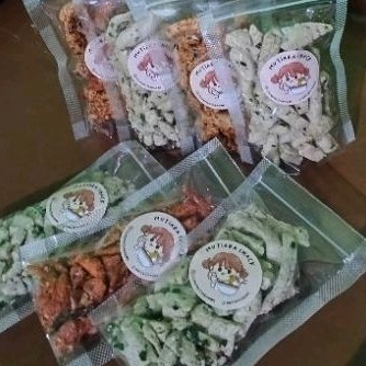 

Paket makanan ringan Basreng, Kripca, Keripik ubi, Tempe crispy Mini size