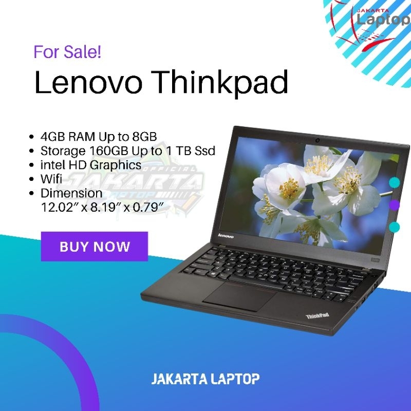 LAPTOP LENOVO THINKPAD X240 | CORE I3-4010U | RAM 8GB | SSD 512GB | SUPER MULUS MURAH BERGARANSI