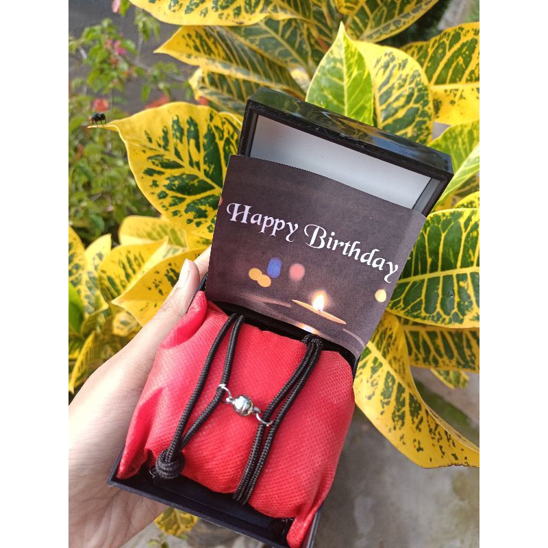 eklusif kado cewek cowok coupel, kado cakep gelang magnet premium free box