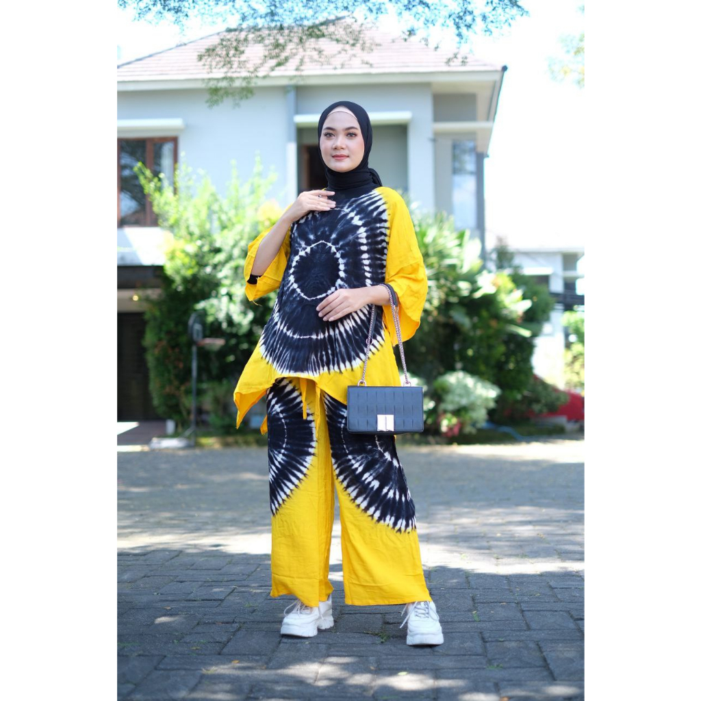 SETELAN WAKA HITAM KUNING ONE SET WAKAWAKA RAYON PREMIUN JUMBO TERBARU TERLARIS