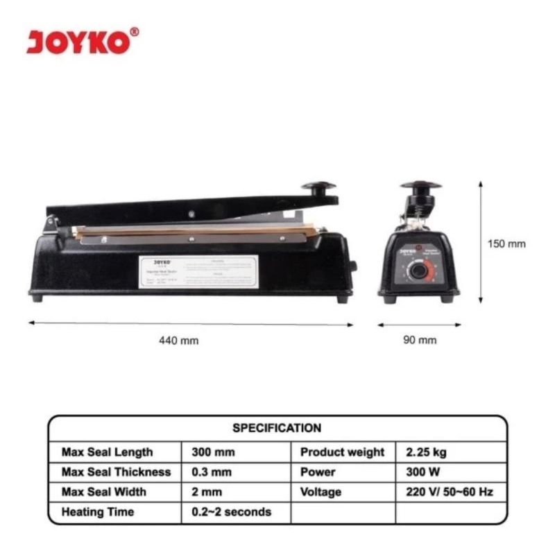 IMPULSE SEALER JOYKO IS-916 30CM / ALAT PRESS MESIN SEAL SEGEL PLASTIK IS916