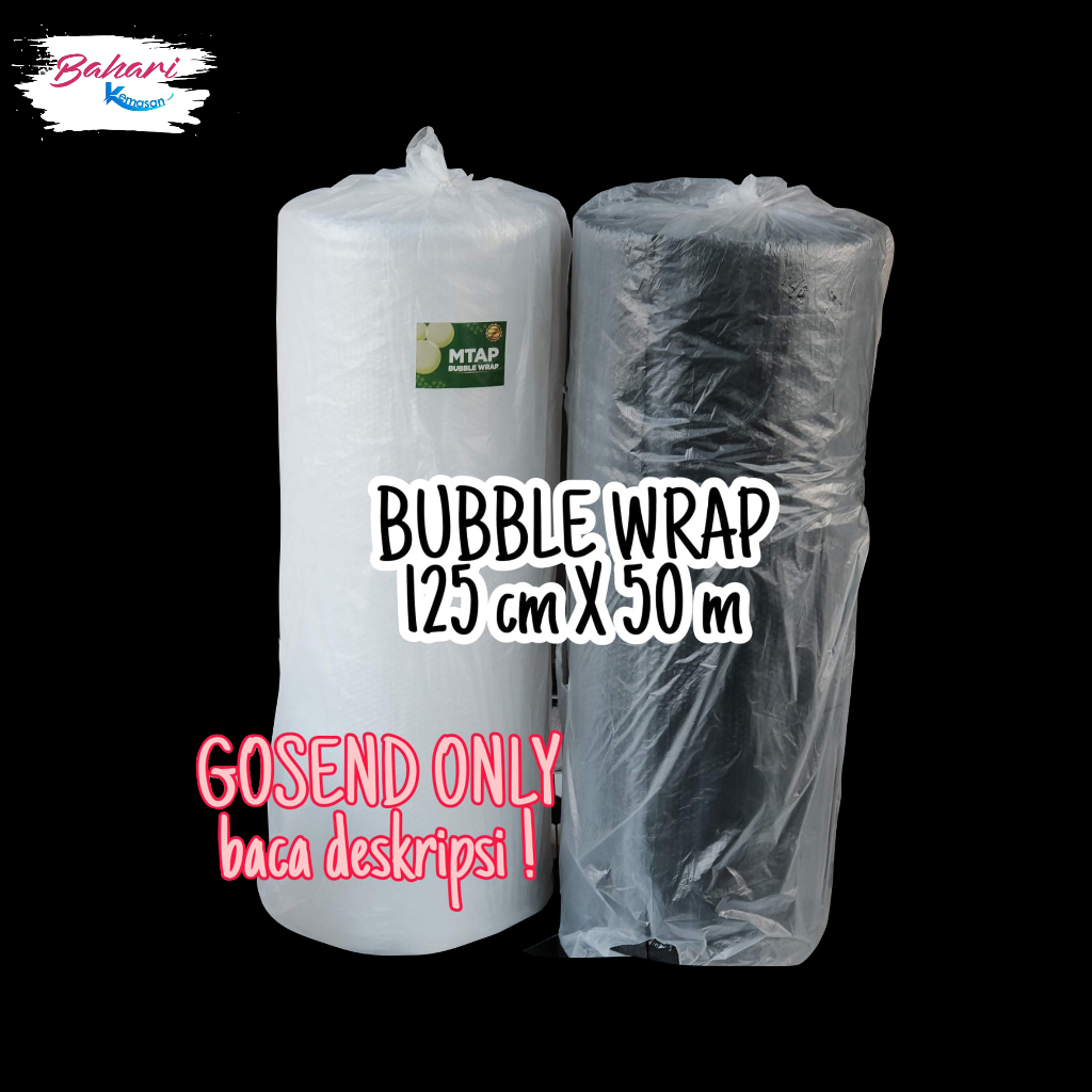 

Bubble Wrap 125cm x 50m 1 Roll Warna Hitam dan Bening baca deskripsi