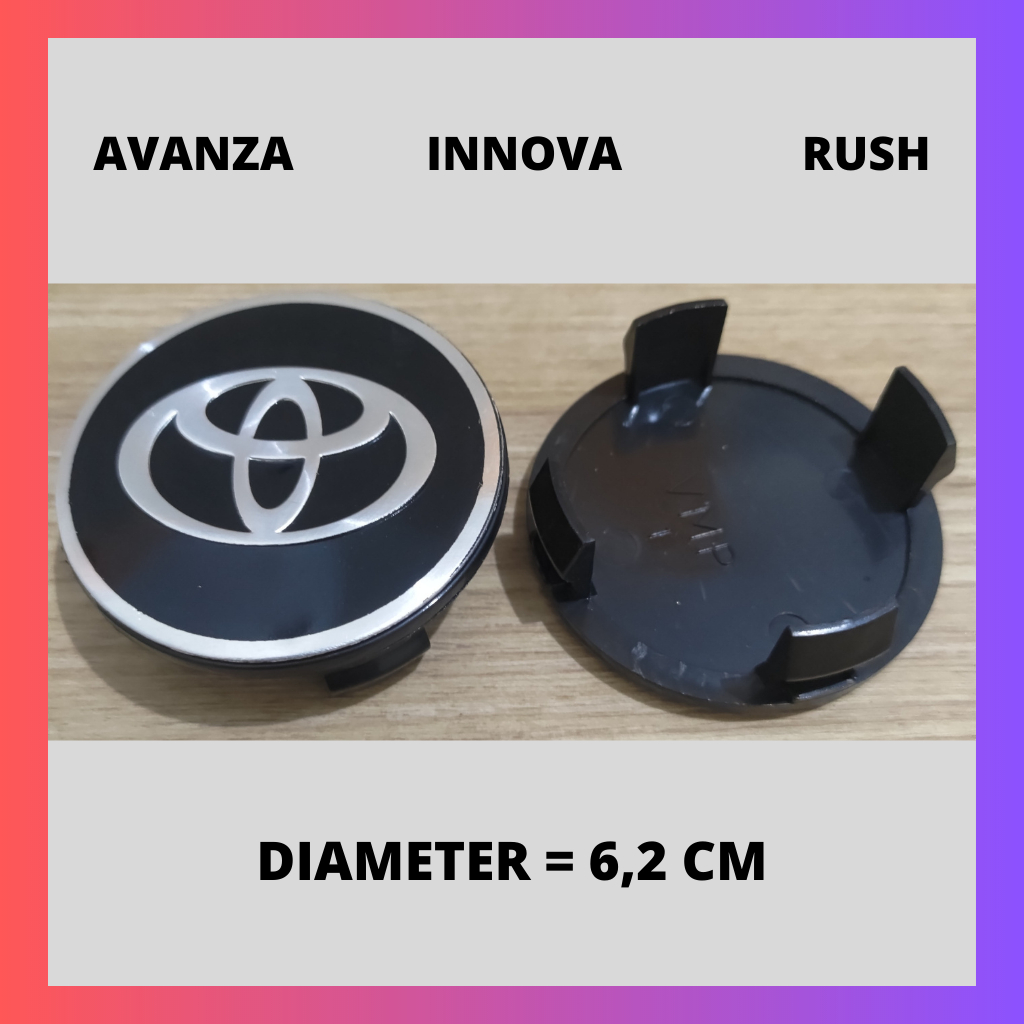 Dop Roda atau Tutup Velg Toyota Avanza (2016 - 2021), Toyota Innova (2005- 2020), Toyota Rush ( 2018 - 2022) Diameter 6,2 CM