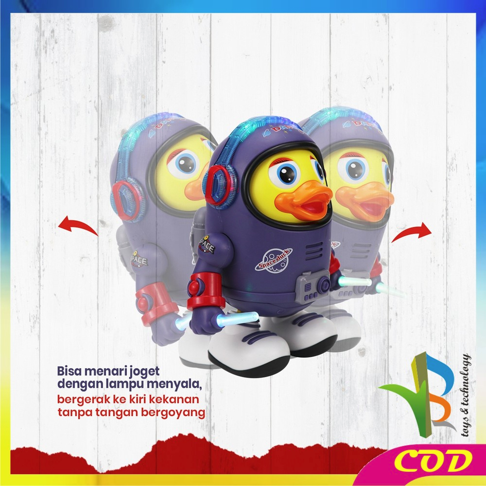 RB-M311 Mainan Anak Bebek Astronot Joget Robot Menari Ada Lampu + Musik / Dancing Robot Joget Space Duck Dance Kids / Mainan Bebek Luar Angkasa