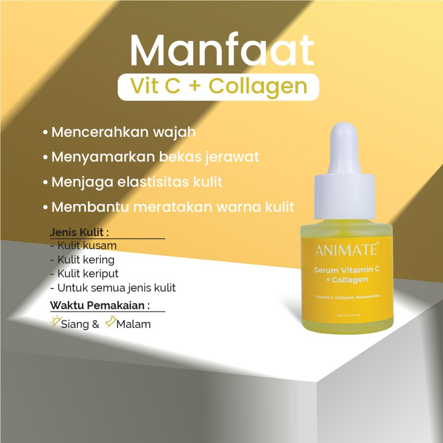 ✨ AKU MURAH ✨ ANIMATE Vitamin C + Collagen Serum 20 ml - ORIGINAL