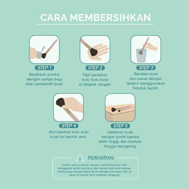 GLAMFIX Excellent Brush Set Isi 5pc - Kuas Make Up You