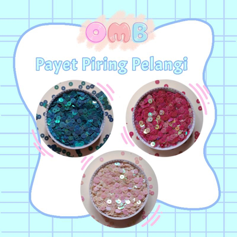 Payet Manik Piring Pelangi 4 mm