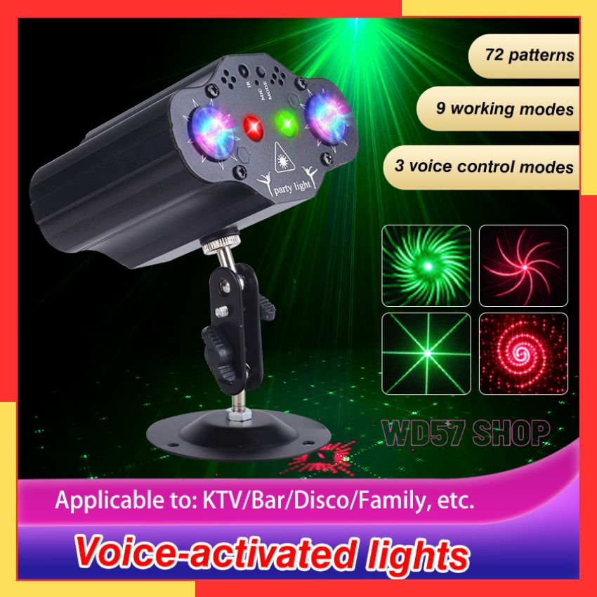 Lampu Disco Proyektor Waterproof Sorot Laser LED RGB Full Color Lighting DJ Party Remote Control