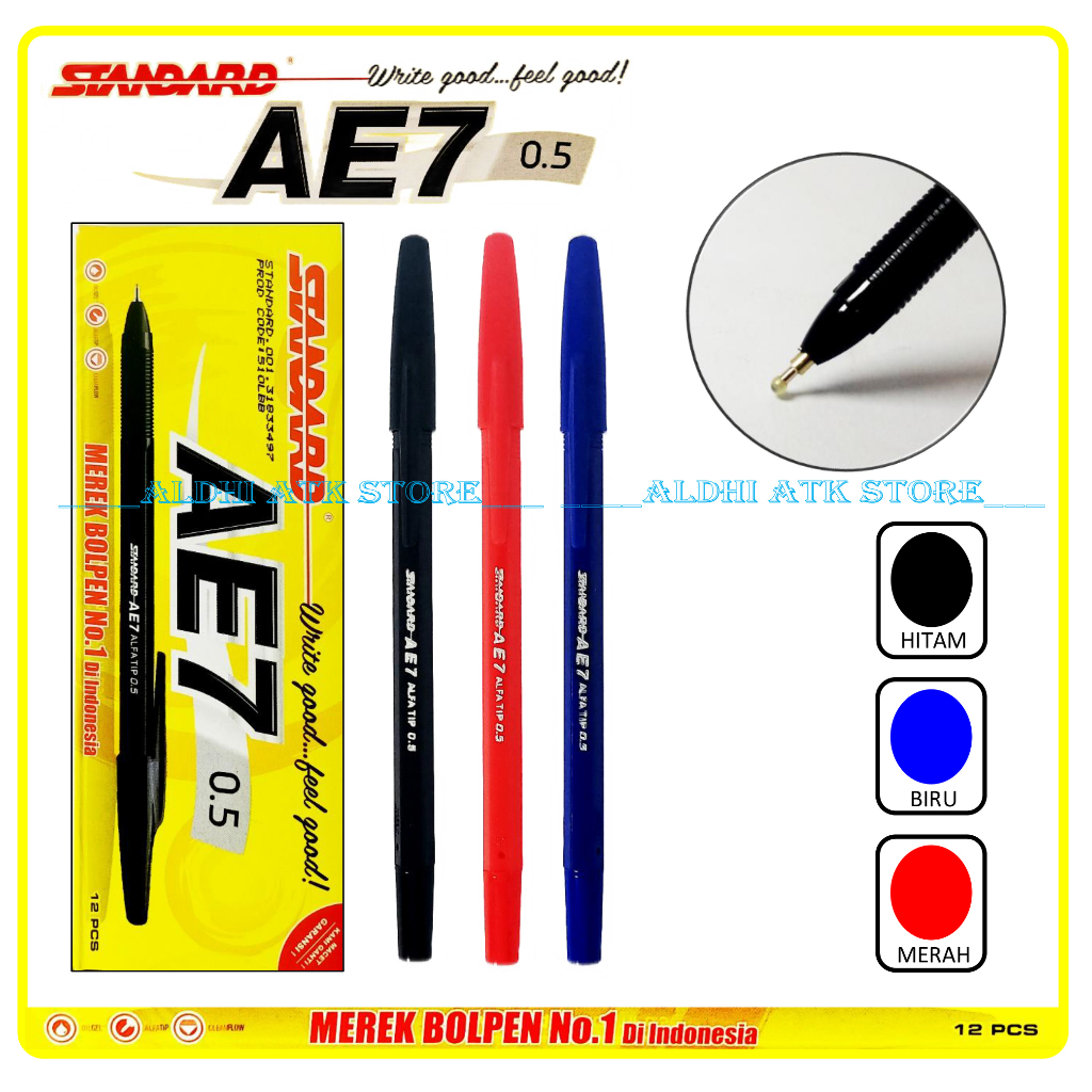 

Pulpen Standart AE7 0,5 mm Pen Standart Alfa Tip